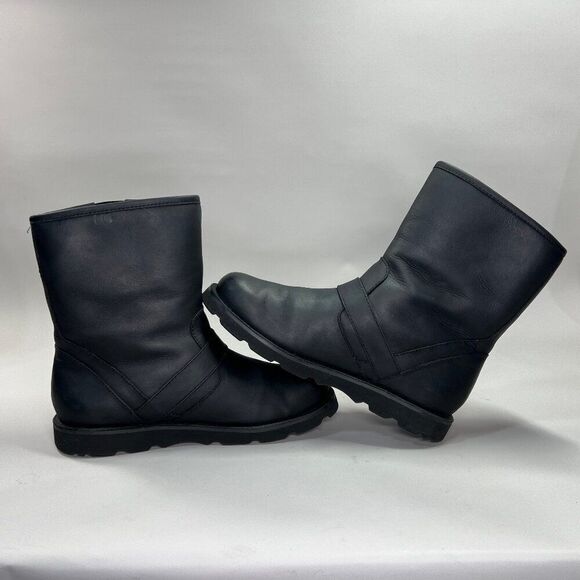 UGG Gallatin Boots Mens Size 8 Black Leather Buckle Motorcycle Moto Biker Winter main image 11